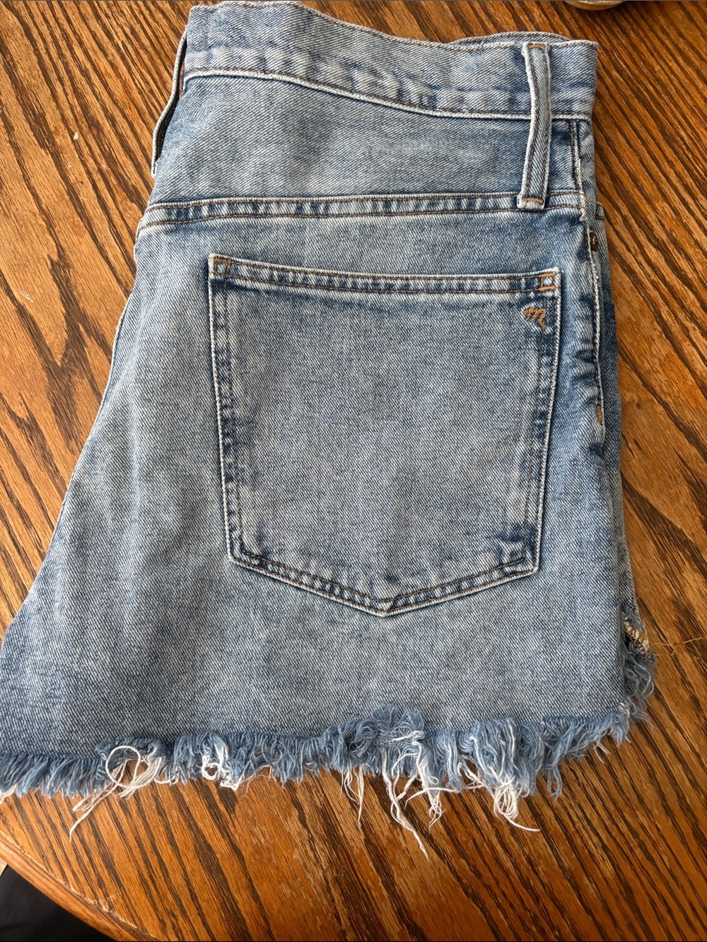 Madewell Light Blue Frayed Hem Denim Shorts